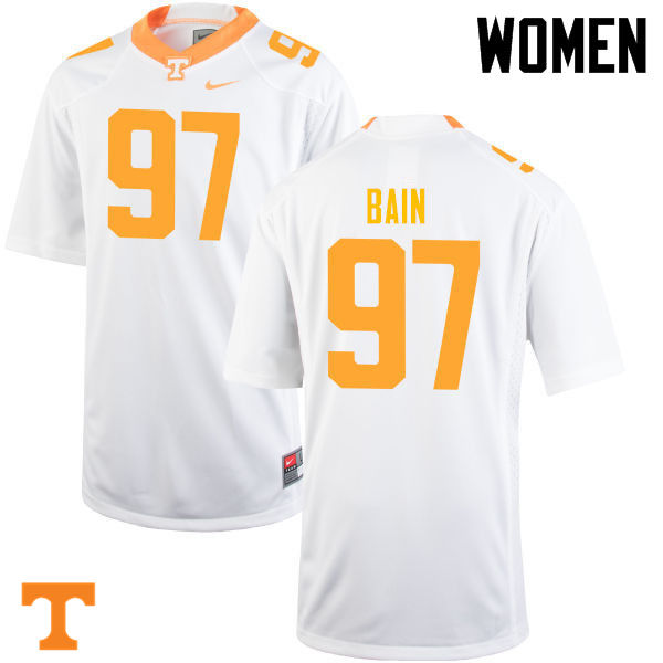 Women #97 Paul Bain Tennessee Volunteers College Football Jerseys-White
